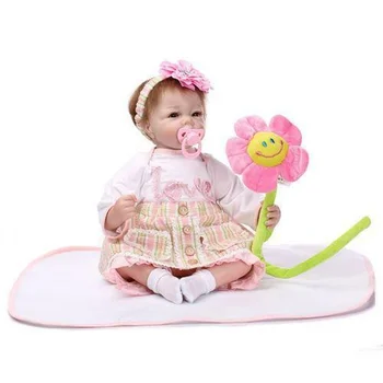 

21'' Reborn Girl Silicone Vinyl Baby Handmade Alive Newborn Flower Nursery Dolls Baby Girl Toys Girls Toys Kids Toys For Girls