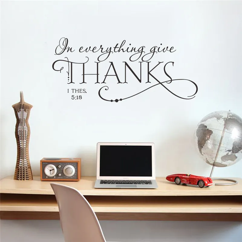 In Everything Give Thanks Christian Jesus Quotes Wall Stickers Home