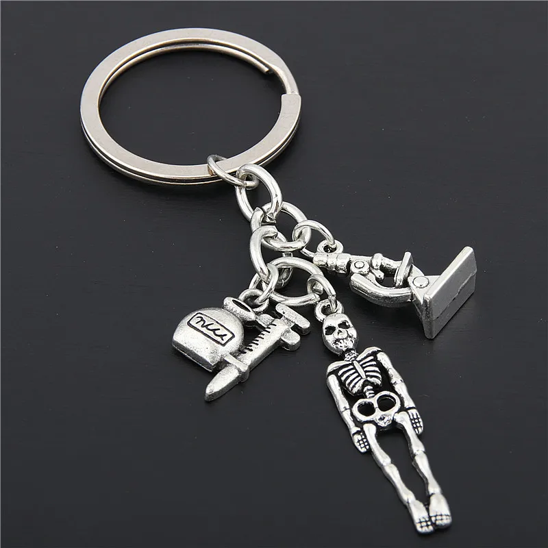 

1pc Dropshipping Science Keyring Medical Nurse Keychains Graduation Jewelry Biology Gift For Teacher Student E1649