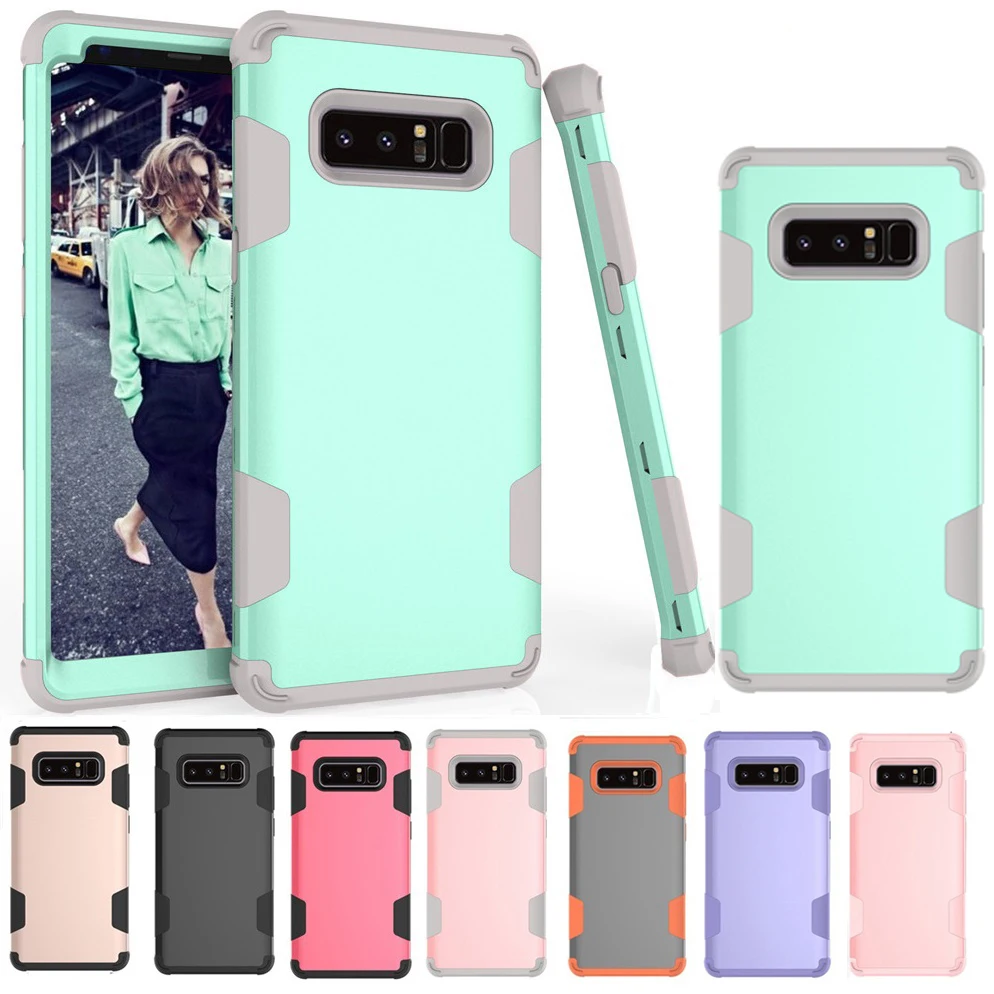 

3 In 1 Hybrid Case Hard Cover for Samsung Galaxy S8 Plus Note 8 Heavy Duty Case PC + Silicone Rubber Back Armor Cases Man Lady