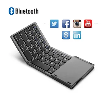 

Wireless Bluetooth Touchpad Folding Keyboard Portable Rechargeable Foldable Keypad For IOS/Android/Windows iPad Tablet