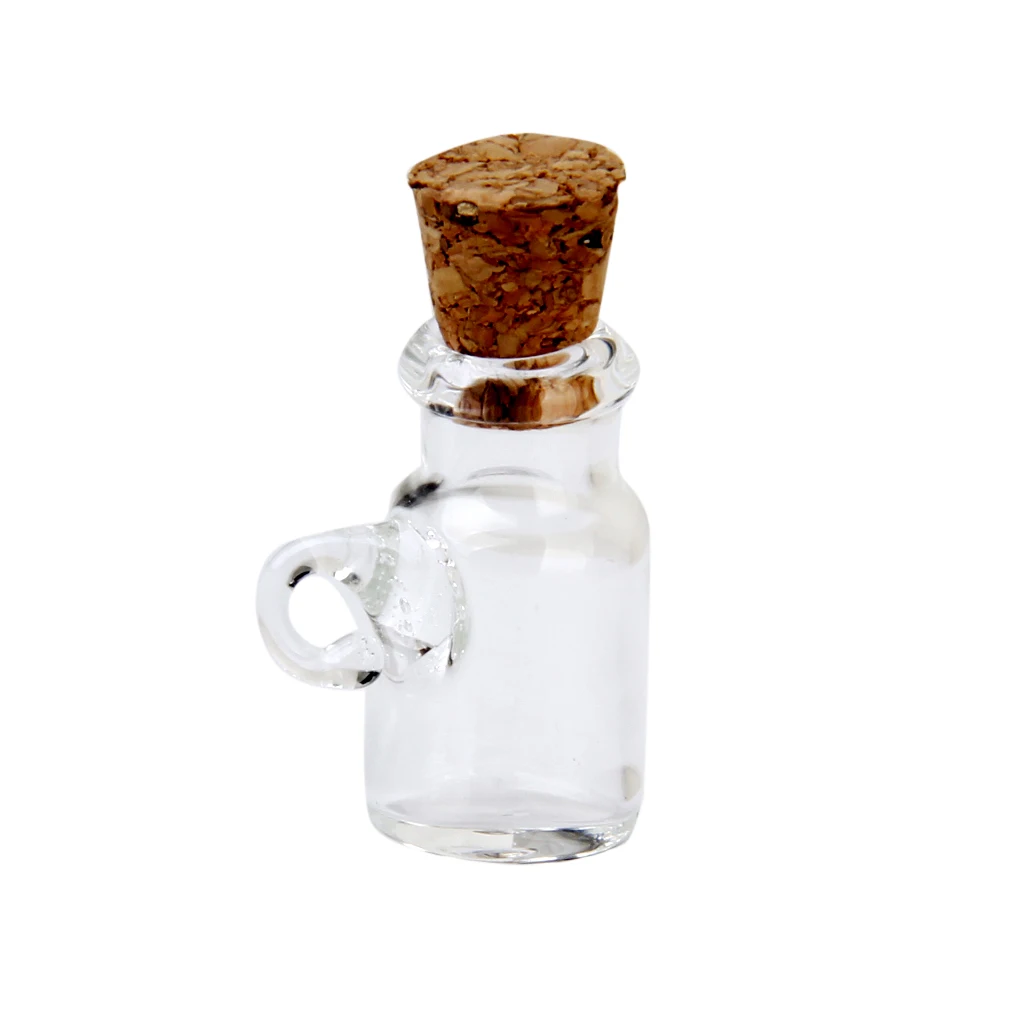 Phenovo 10pcs Mini Unique Shape Glass Bottles Message Treasure Charm Pendant Kit Makes Bottle Pendants Fashion Jewelry 