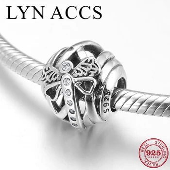 

2019 New 925 Sterling Silver Gift Hollow Clear CZ Dragonfly fine Beads DIY Fit Original Pandora Charm Bracelet Jewelry Making