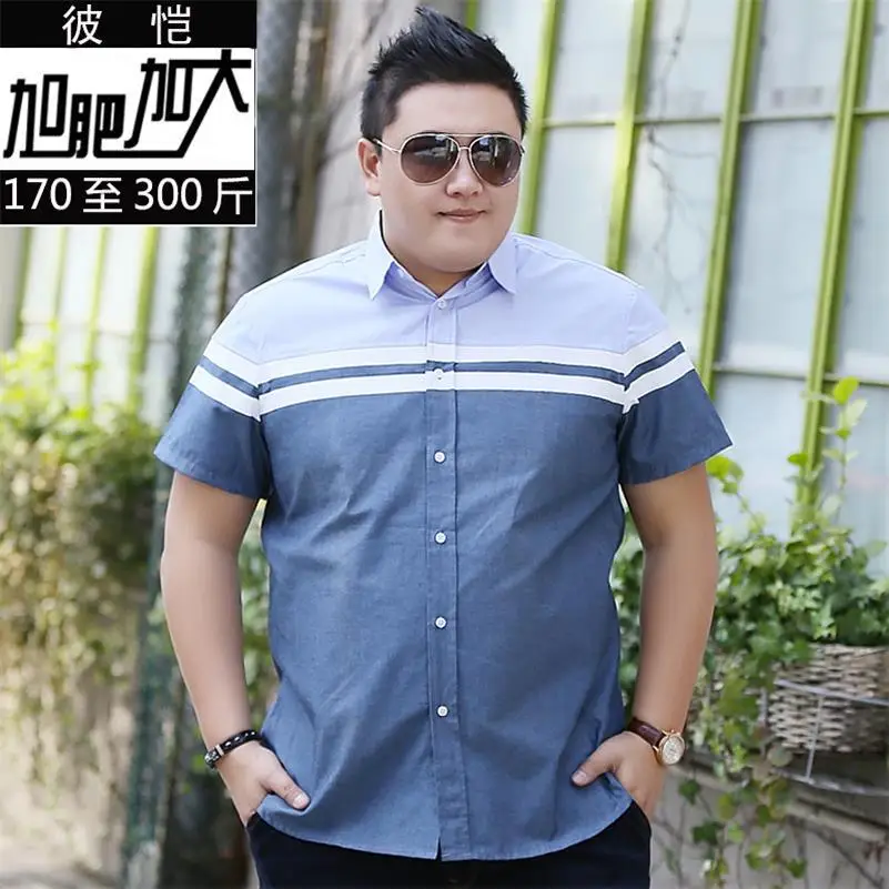 

10XL 8XL 6XL 5XL 4XL Men's Shirt Brand Luxury Men Cotton Short Sleeves Dress Shirt Turn-down Collar Cardigan Shirt Men Clothes