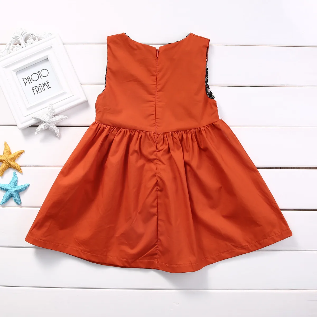 Летнее Повседневное платье без рукавов с рисунком лисы для маленьких девочек; нарядное платье-пачка оранжевого цвета для свадебной вечеринки; милое платье для костюмированной вечеринки; SS