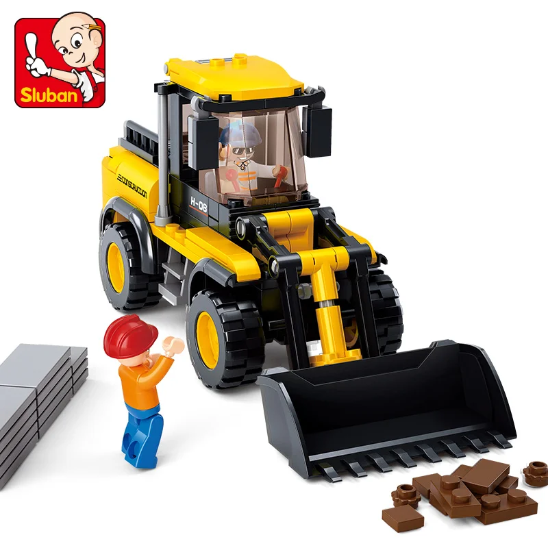 SLUBAN City Engineering Building Car forkler экскаватор строительные блоки набор кирпичи модель дети