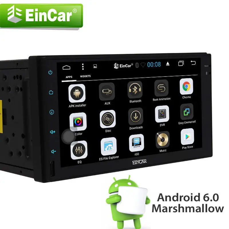 Best Android 6.0 Double Din Car Stereo QUAD CORE Bluetooth GPS Navi Radio USB In Dash 0