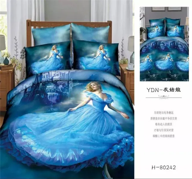 Cinderella Bedding Set 3pcs 4pcs King Queen Full Twin Size Cotton Cinderella Bedding Set 3pcs 4pcs King Queen Full Twin Size Cotton Duvet Quilt Bed