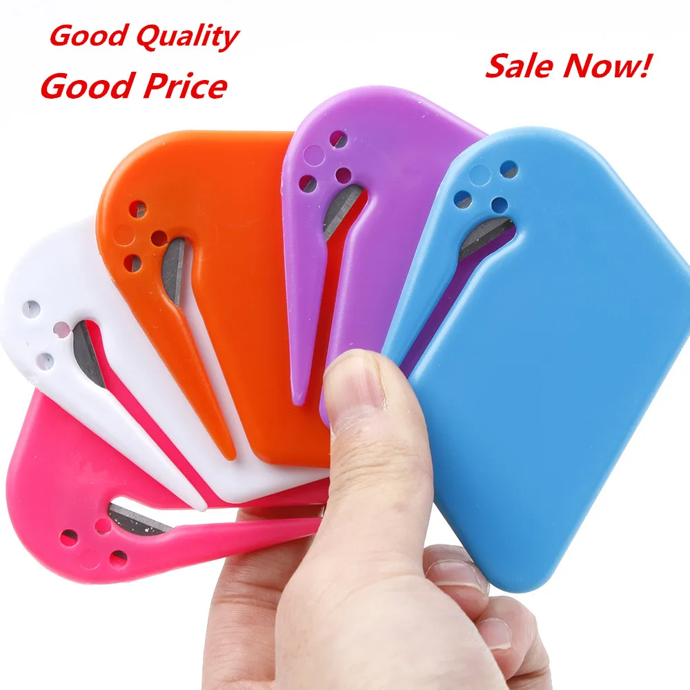 

Random Color Plastic Mini Letter Knife Letter Mail Envelope Opener Safety Paper Guarded Cutter Blade Office Equipment
