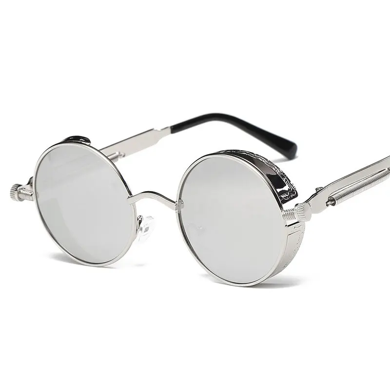 Metal Round Steampunk Sunglasses Men Women Fashion Glasses Brand 