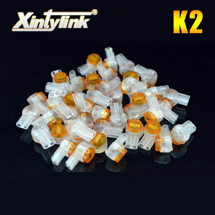 

100 pcs / lot crimp connection terminals k2 connector waterproof wiring ethernet cable telephone cord high quality