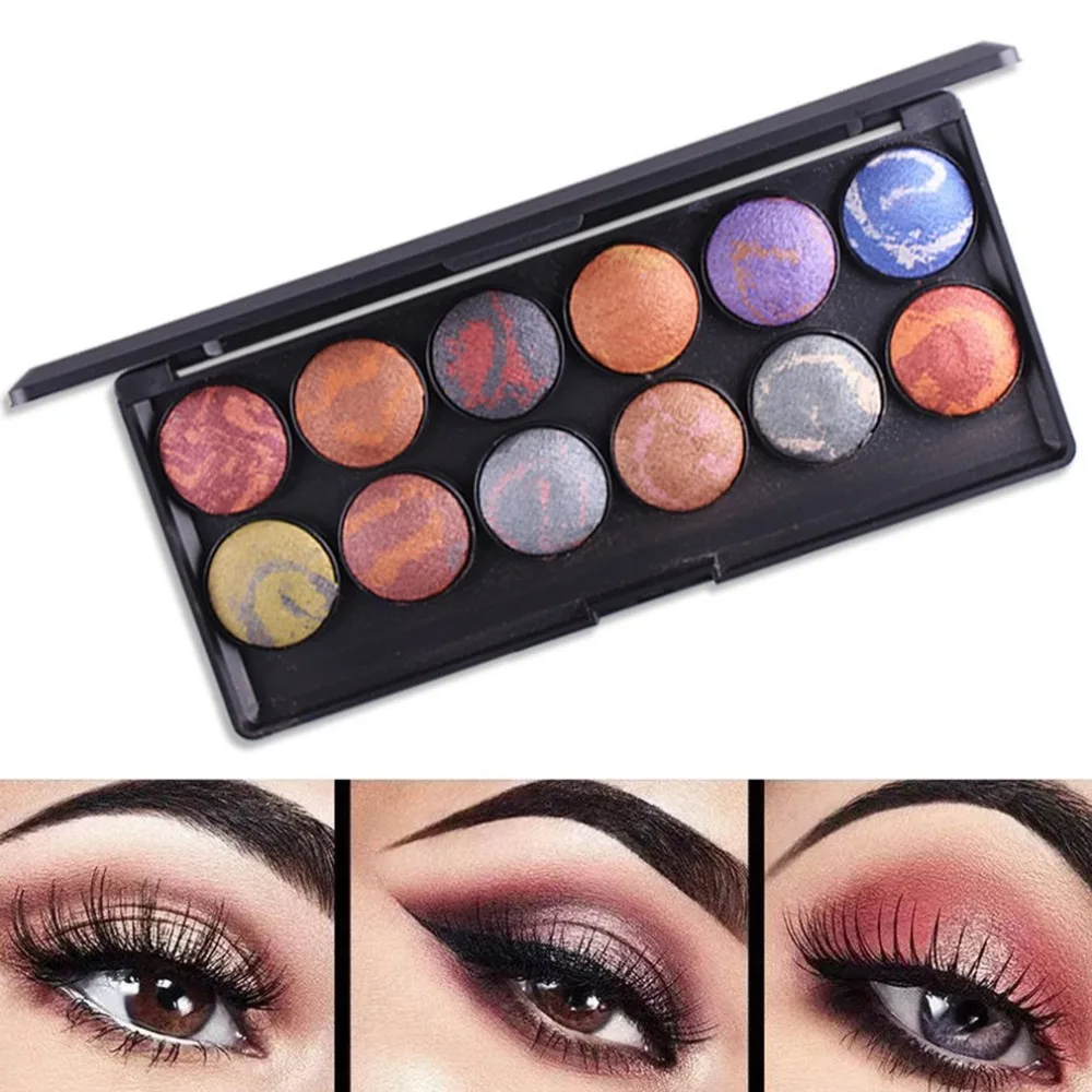 ROSE12 color baking powder eye shadow 4D eyeshadow trayin Eye Shadow