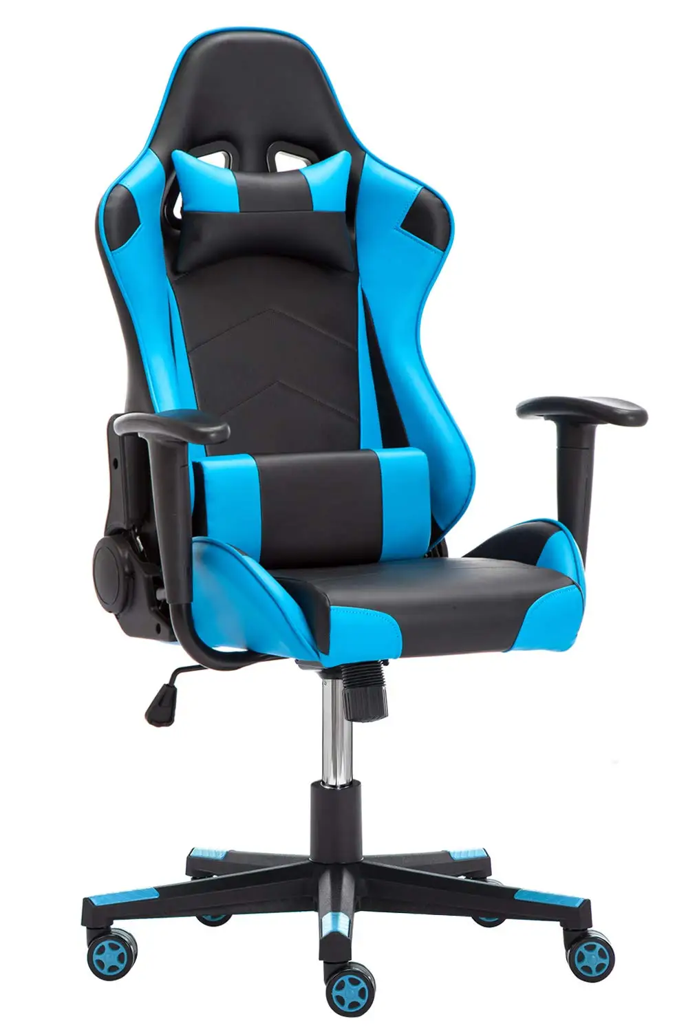 Racing Chair Computer Executive Chair PU Gaming Chair with Headrest&Lumbar Cushion 135 Degree Reclining Angle