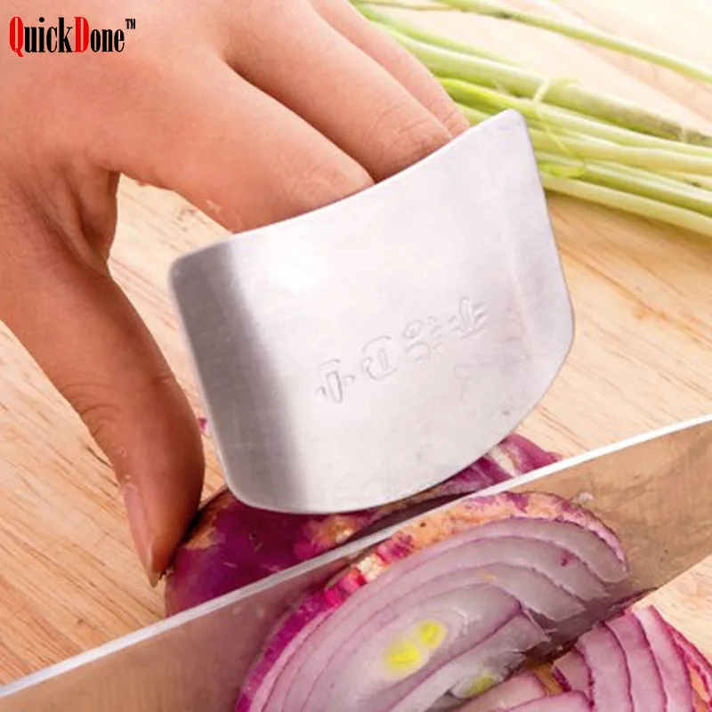 

QuickDone Kitchen Gadgets Security Stainless Steel Vegetable Protect Protection Anti-cut Finger Protector Hand Guard AKC5006