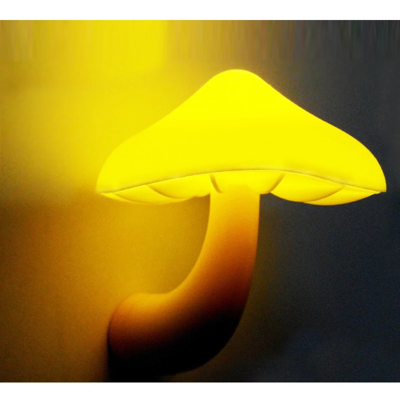 

Room Decor LED Night Light Gift for Kids Child Baby Light-controlled Sensor EU US Plug Mushroom Wall Lamp Socket Lights