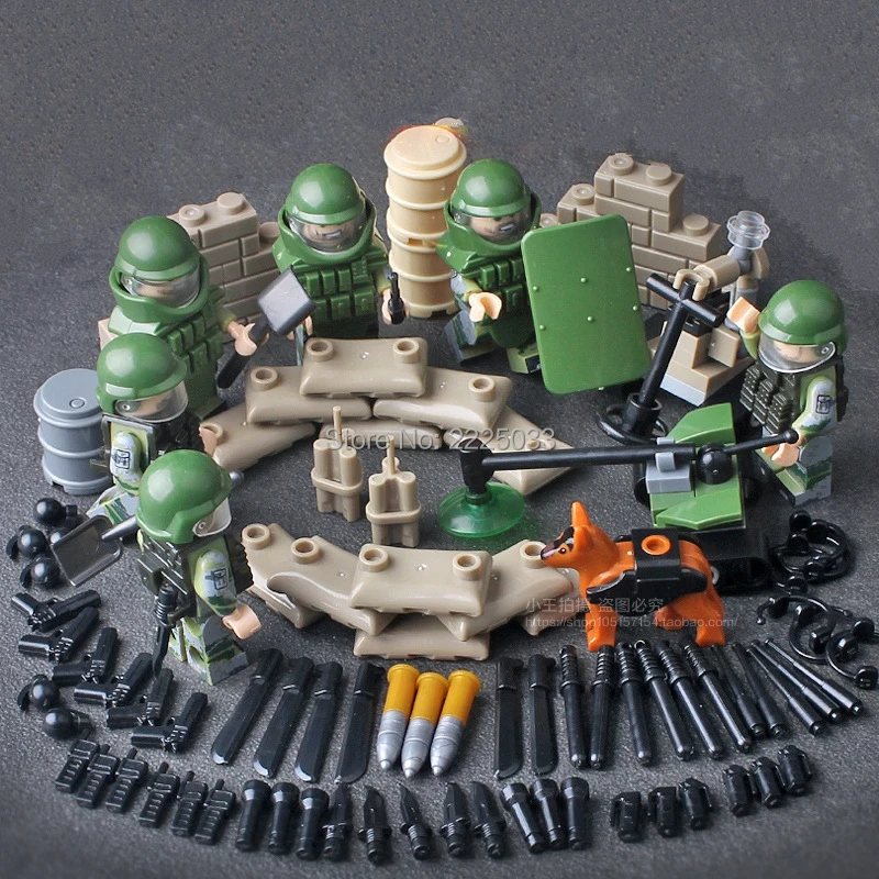 

MOC Army compatible legoinglys Military City Super Police Anti - bomb group SWAT Building Blocks Toys For Children Gift