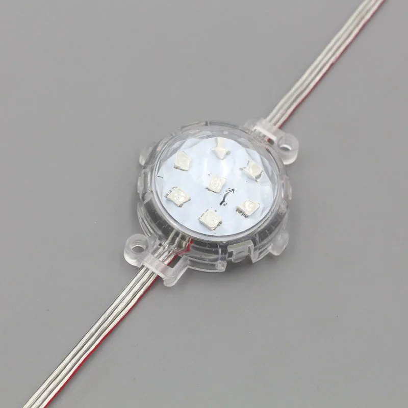 50 мм диаметр; DC24V; адресуемых; rgb Полноцветный; IP68; UCS1903 IC; 7 шт. 5050 led; 1,68 Вт; выпуклый/прозрачные стразы тип крышки