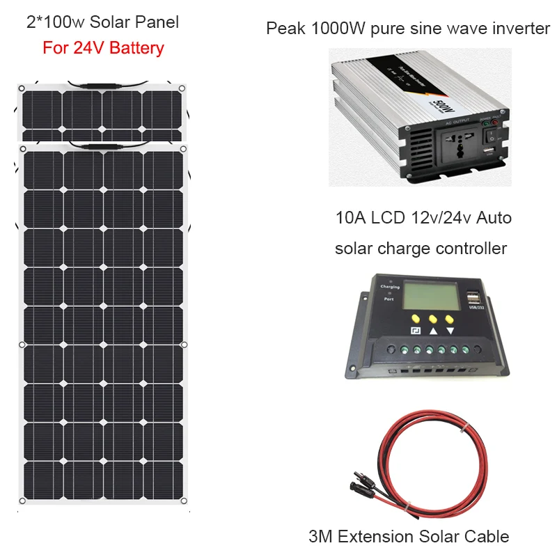 200W solar system 24V