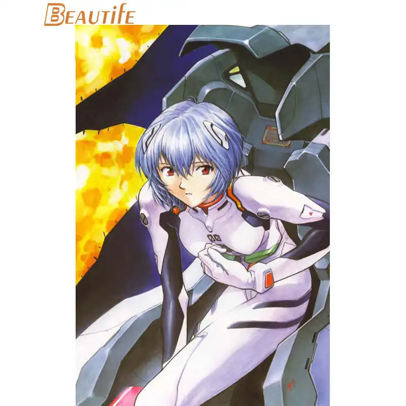 Custom Rei Ayanami Poster Cloth Silk Poster Home Decoration Wall