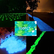 100 шт./пакет световой галечные камни светится в темноте садовые орнаменты свадебное украшение для домашнего декора вечерние товары для праздника