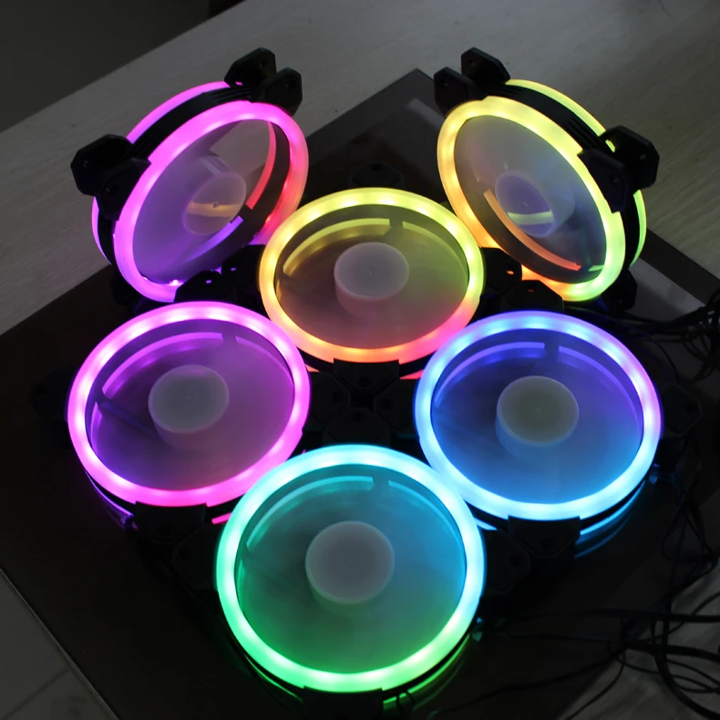 

Third edition case fan 12cm mute LED blue green red white 32 light streamer RGB, P/N:WC-FAN-LGT12CM-R