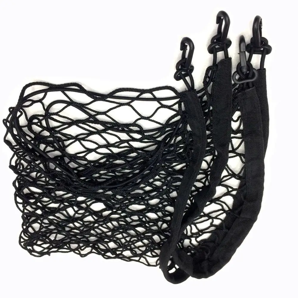 

70x70cm Outdoor Gadget Cargo Net Bag Trunk Organizer Net With 4 Hooks For SUV Pickup Truck Bed Rooftop Travel Luggage Rack