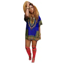 S-XL Новинка 2017 года; Летнее Платье Vestidos Повседневная мини-платье сексуальные платья печати традиционные африканские Стиль прямые одеяние
