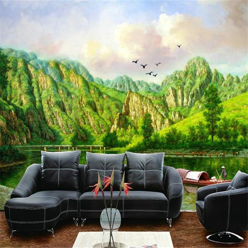 

beibehang wallpaper TV background green large wallpaper murals papel de parede wallpaper for walls 3 d wall paper