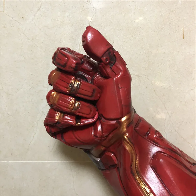 1:1 Endgame Железный человек Тони Старк светодиодный светильник Thanos Gauntlet камень косплей перчатки Гибкие пальцы латекс