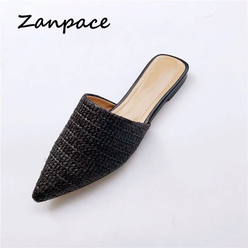 Шлепанцы Zanpace женские льняные домашняя обувь на плоской подошве низкий