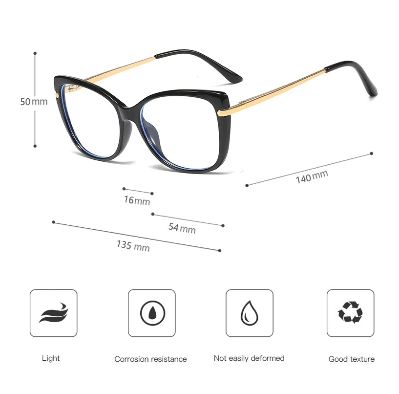 TR90 Retro Cat Eye Glasses Frames Men Women Optical Fashion Computer Glasses 45847