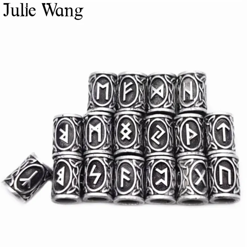 Бусы с рунами викингов Julie Wang 24 шт. аксессуары для самостоятельного изготовления