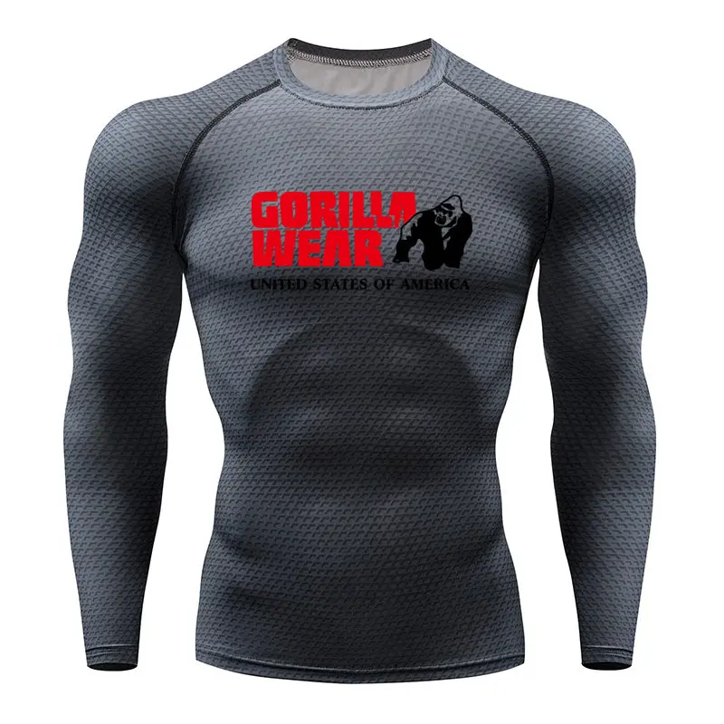 Мужская футболка для бега Gorilla Snake gym одежда для фитнеса Топ Рашгард одежда для футбола быстросохнущая спортивная мужская рубашка - Цвет: 5