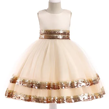 

Summer girl elegant sleeveless princess delicate dress children birthday party sweet Christmas dress