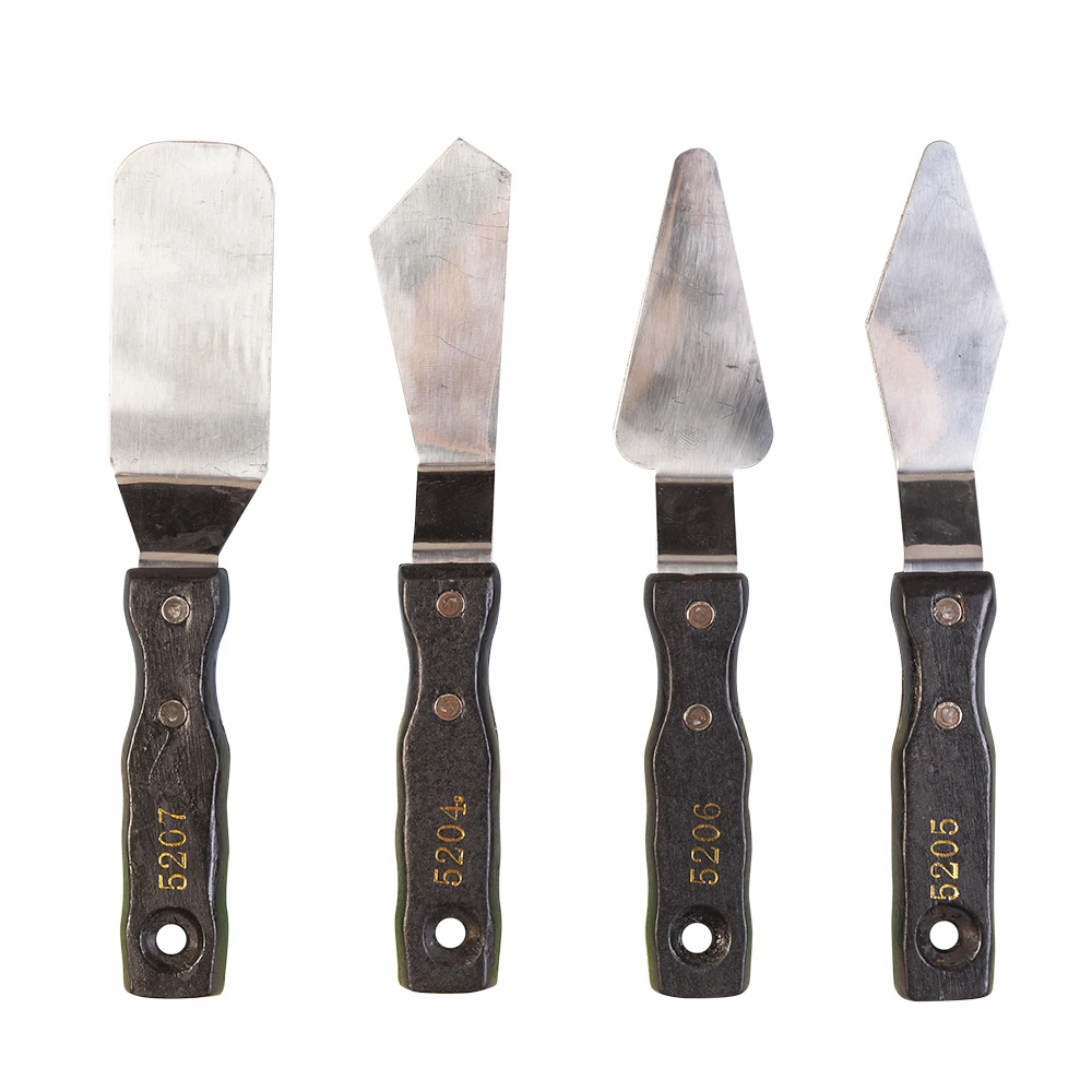 Koop 1 st acryl handvat Palet Schraper Set Spatel Messen Voor Kunstenaar Olieverf Gereedschap Schilderen Mes art supplies