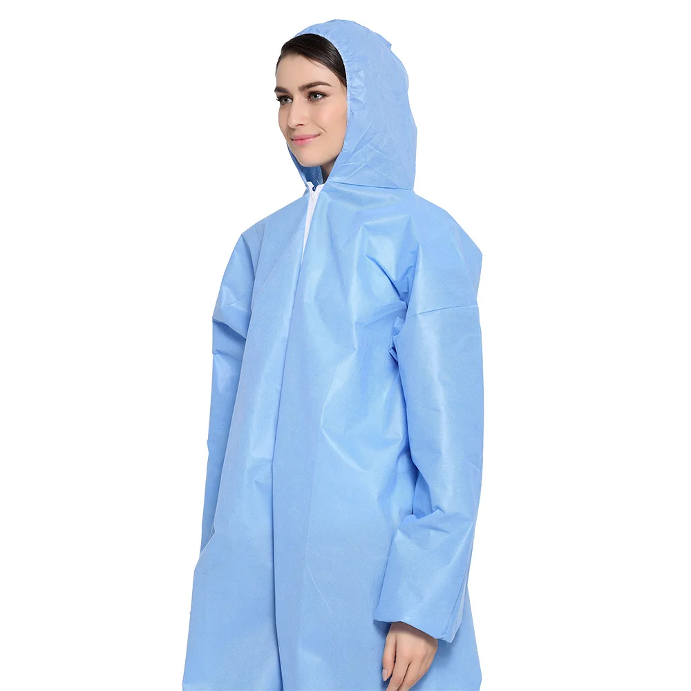 Синий/белый одноразовый нетканый Защитный Комбинезон для одежды Рабочая одежда