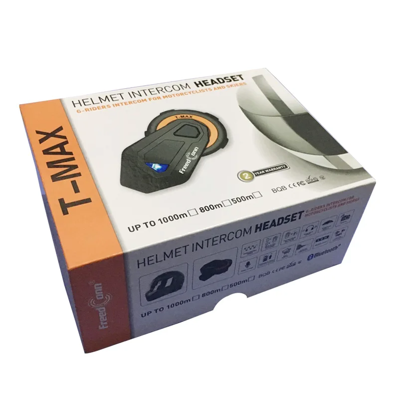 Freedconn T-max мотоцикл Bluetooth гарнитура система внутренней связи для шлема Bluetooth 4,1 6 гонщиков группа говорящих FM радио+ мягкий наушник