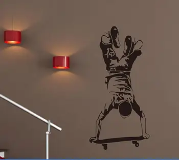 

DIY waterproof and removable skateboard wall sticker Scooter wall art mural paper of boy's room decoration