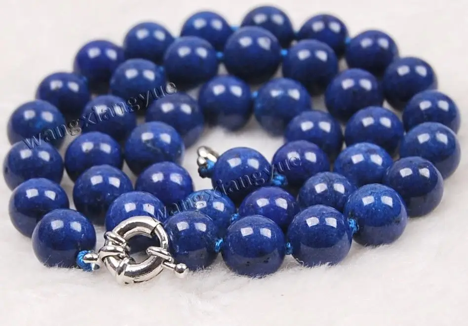 

Free Shipping Hot sale new Style >>>>>Charming!10mm Egyptian Lapis Lazuli Round Beads Necklace 18