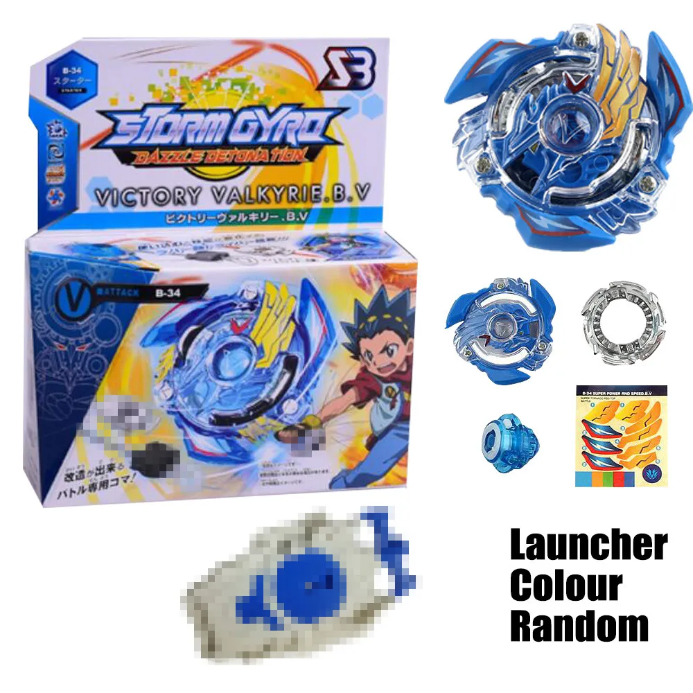 

1PCS Spinning Top burst B-34 starter Victory Valkyrie .B.V WITH LAUNCHER DROP SHOPPING