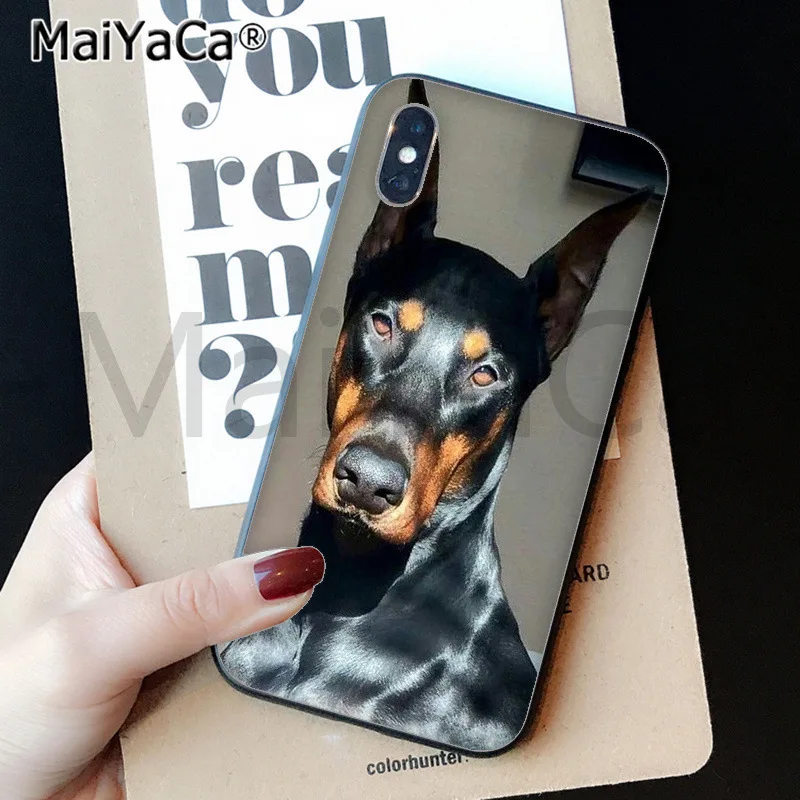 MaiYaCa животное такса собака добермана черный корпус телефона чехол для iphone 11 pro X XS MAX 66S 7 7plus 8 8Plus 5S SE XR - Цвет: A14