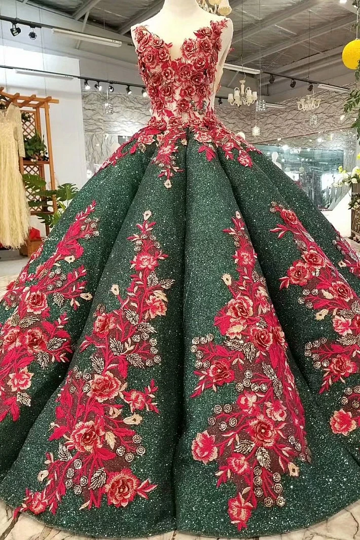 Новинка 2019 зеленые свадебные платья с блестками без рукавов кружевной