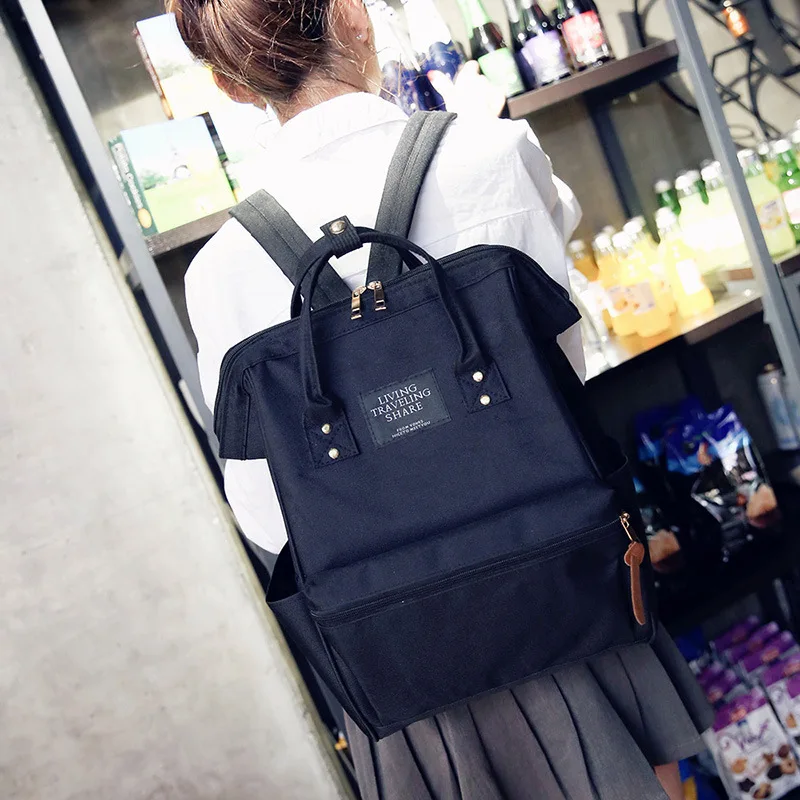 

2018 new fashion female knapsack 2018 new wave Harajuku contrast color embroidery student bag travel canvas backpack