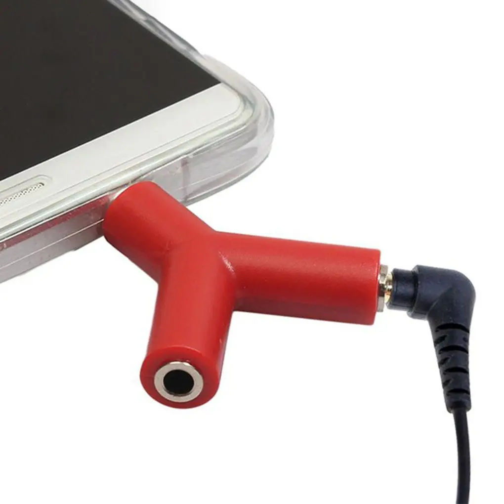 

Y-shape 3.5mm Earphone Adapter Double Jack Adapter Plug Stereo Headphone Splitter Player Audio Cables For iphone for Xiaomi