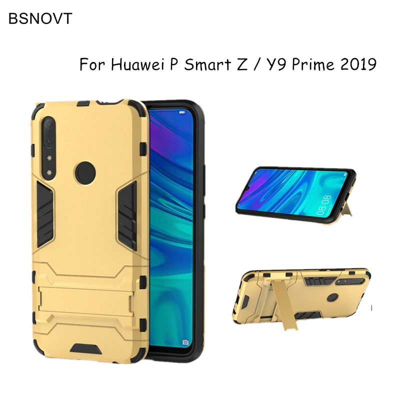 

Phone Case Huawei P Smart Z Cover Soft Silicone + Plastic Kickstand Back Case For Huawei P Smart Z Shell Y9 Prime 2019 Funda