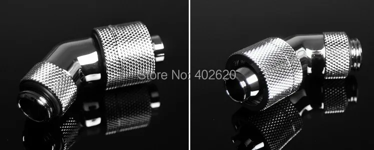 

5pcs/lots Barrow G1 / 4 "Silver 45 degree rotation 3/8 thick tube hand tighten connector fittings computer water cooling fitting