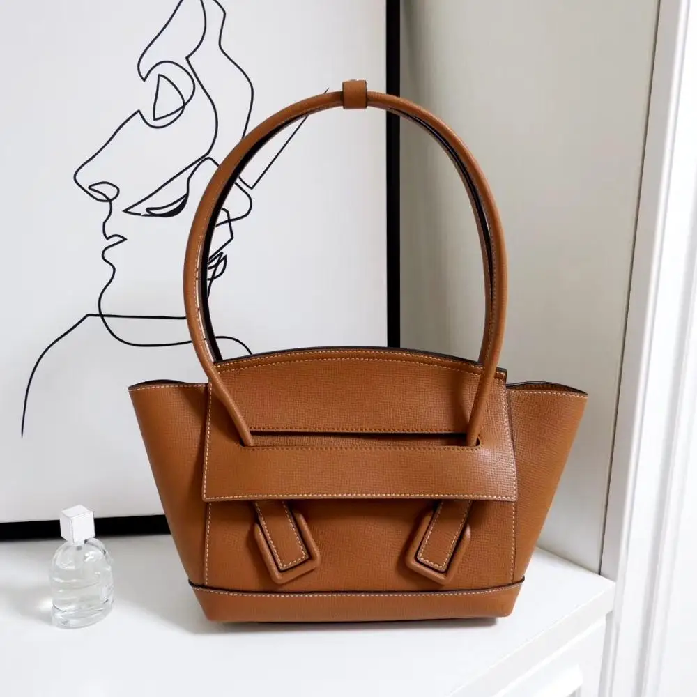 Известный дизайнер роскошный бренд стиль женская сумка Винтажная сумочка кожаный ошейник с колокольчиком - Цвет: Коричневый