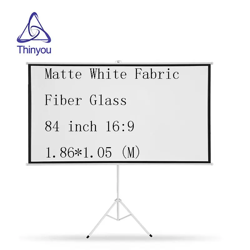 Thinyou 84 inch 16 9 font b projector b font screen Matte White Fabric Fiber Glass