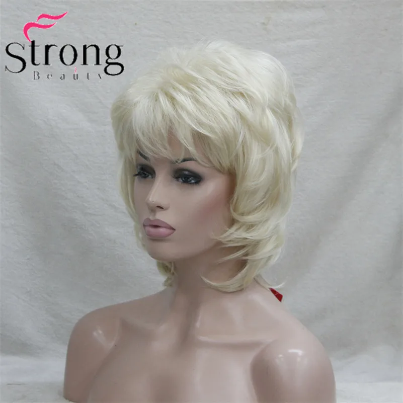StrongBeauty короткие Многослойные блонд Классическая шапочка полный синтетический