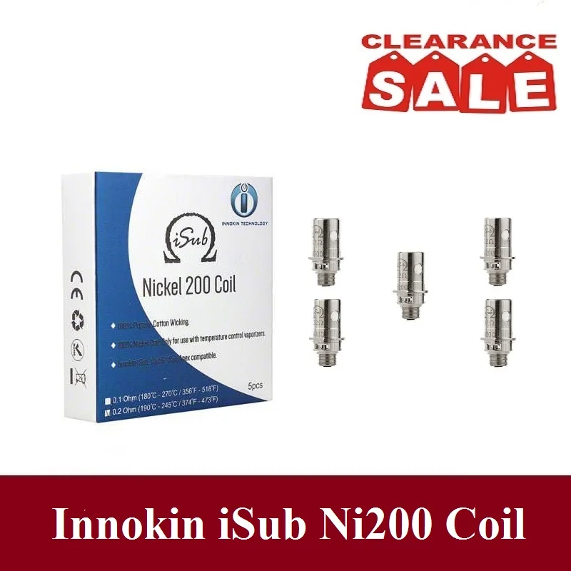 

5PCS/Lot Innokin iSub Nickel Ni200 Coil E Cigarette Atomizer Core Evaporators For iSub Series Vaporizer Tanks